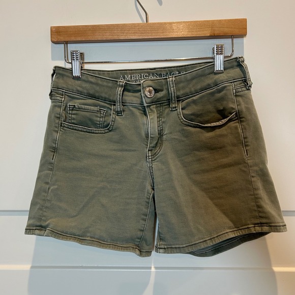 American Eagle Outfitters Pants - American Eagle Outfitters Women Green Super Stretch Denim Shorts Size 2